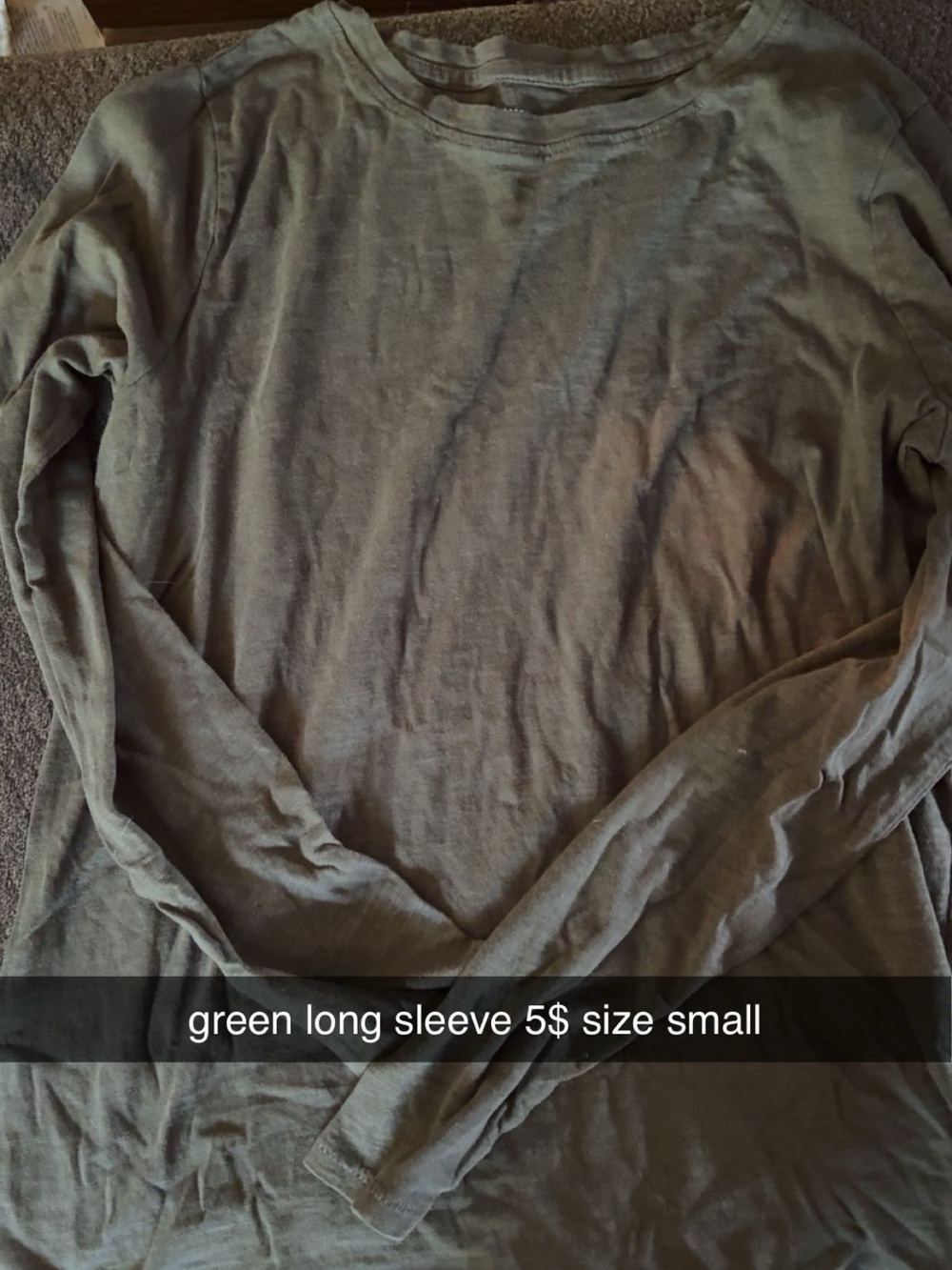 women’s Long Sleeve Crewneck Shirt - Olive Green